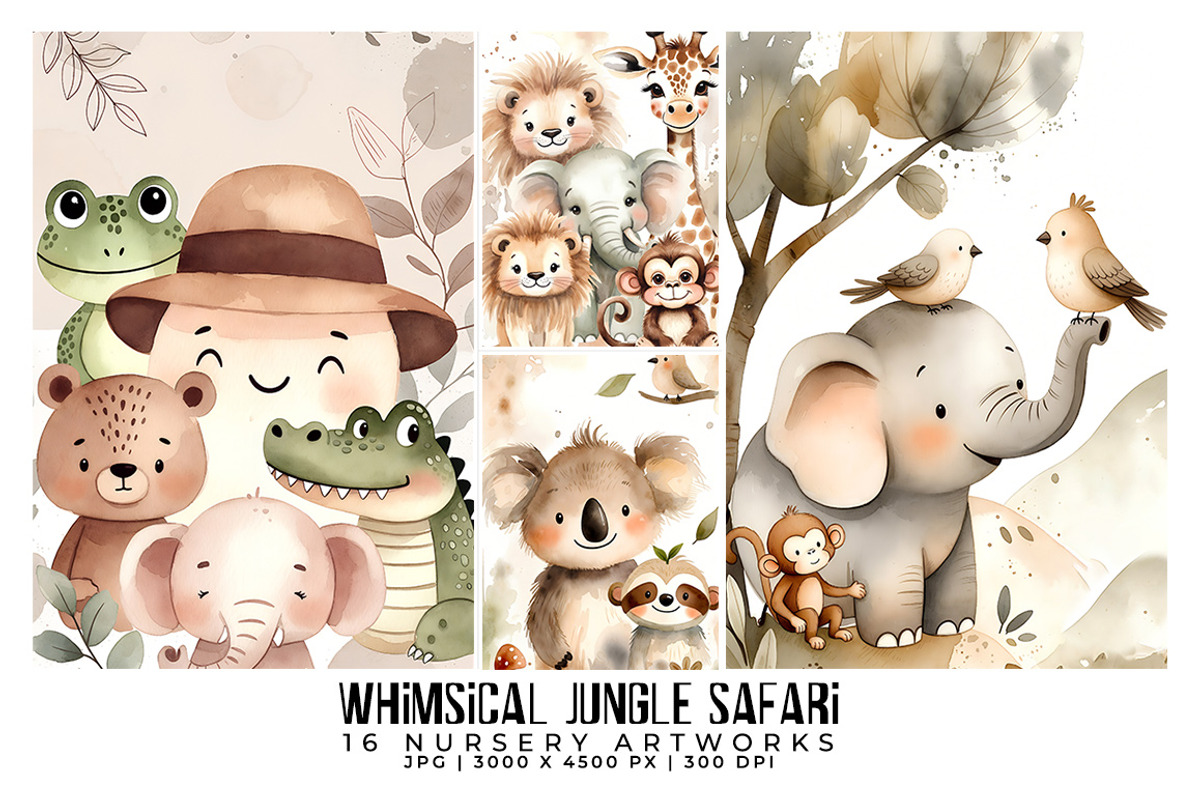 Whimisical Jungle Safari, a Decorative Illustration by Digital Art Creations (Photo 2 of 7)