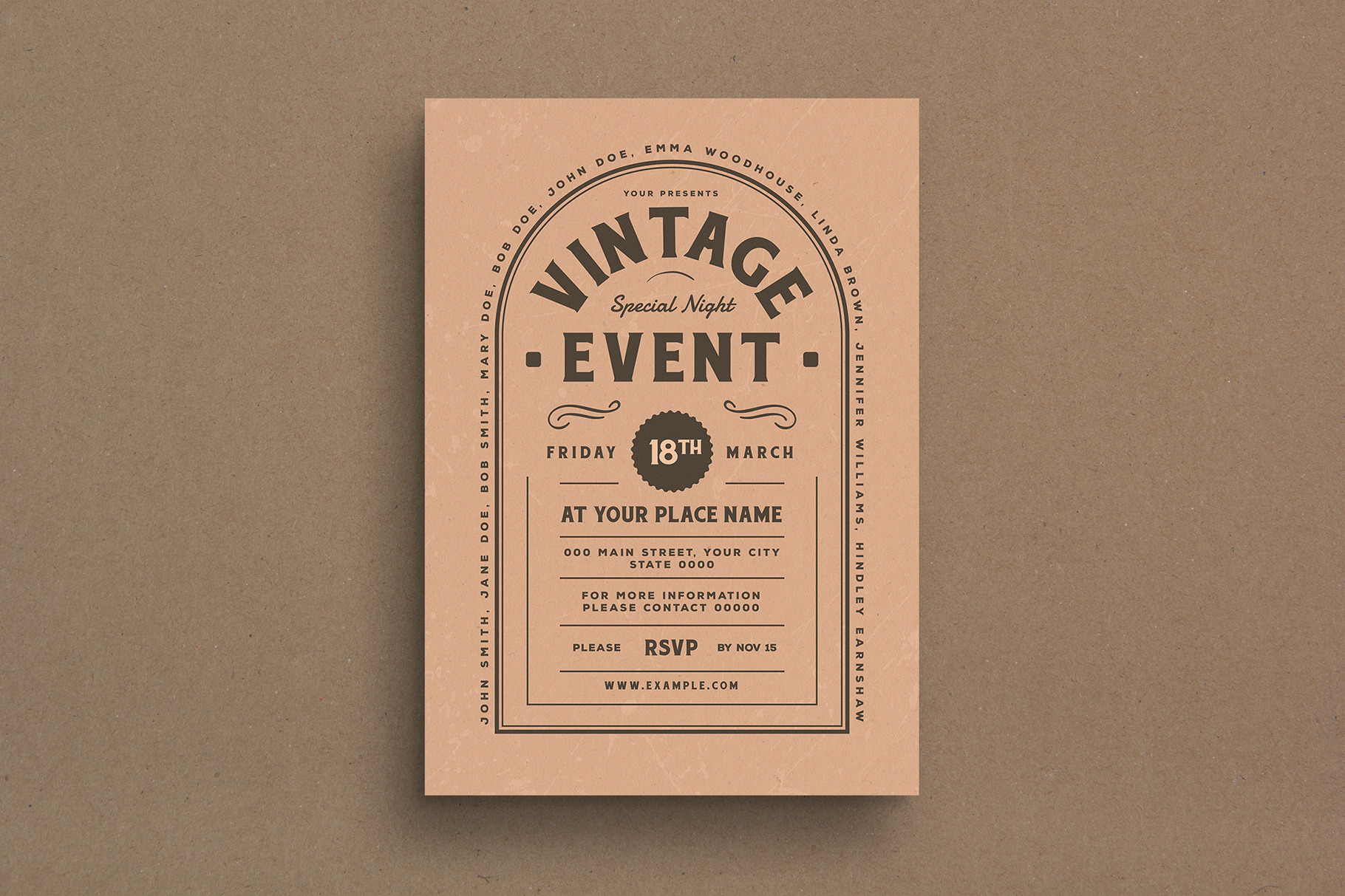 Vintage Event Flyer by Guuver  Creative Market
