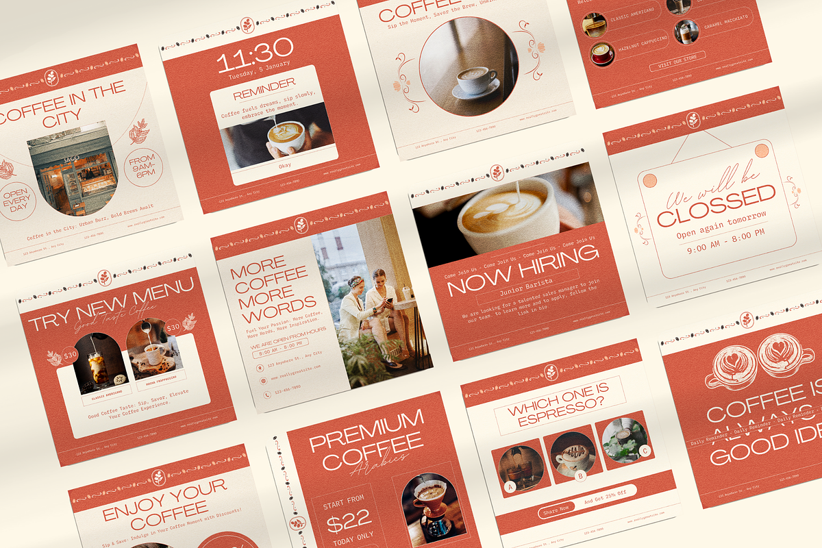 120 Coffee Shop Instagram Template, a Social Media Template by Branding Victory STD (Photo 5 of 11)