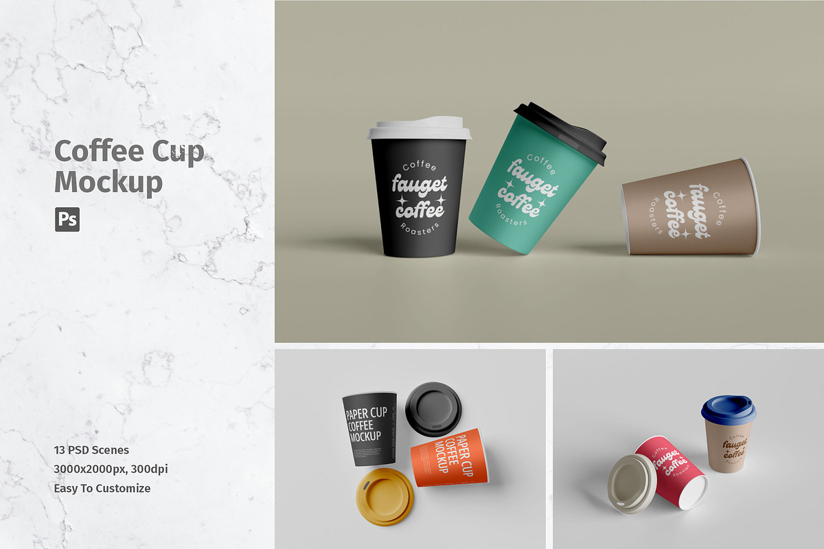 Bundle - Coffee Cup Mockups, a Cups & Container Mockup by MA-KING_ART (Photo 1 of 14)