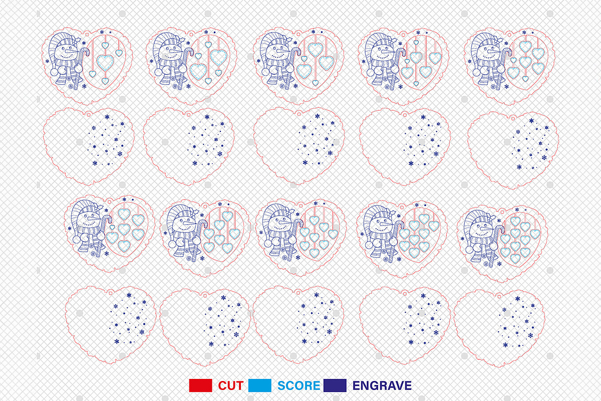 Christmas Snowman Ornament Svg, a Pattern Graphic by Lasercutiny (Photo 2 of 2)