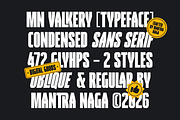 MN Valkery - Condensed Sans Serif, a Sans Serif Font by Mantra Naga (Thumbnail 2 of 15)