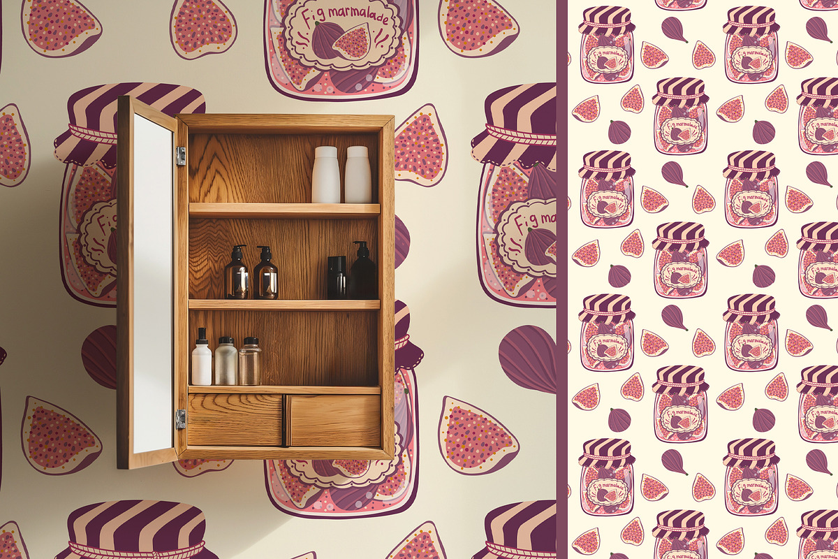 Vintage Jam Jars patterns & clipart, a Food Illustration by Carpet Tapete Pretzel (Photo 5 of 13)