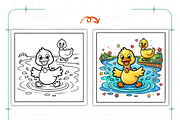 Bold and Easy Ducks Life Coloring, a Decorative Illustration by Ink Gallery (Thumbnail 5 of 8)