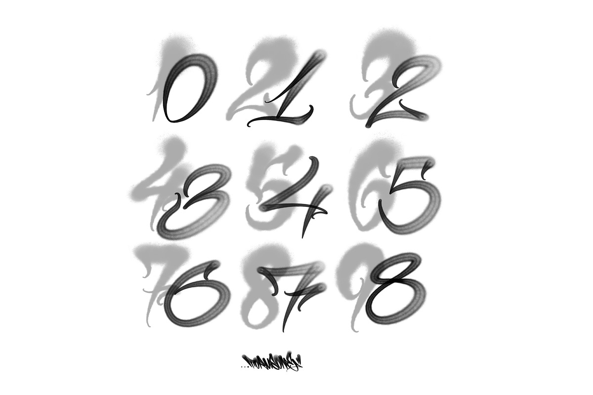 Tattoo Numbers  For Procreate, a Brush Add-On by Torus1 (Photo 5 of 6)