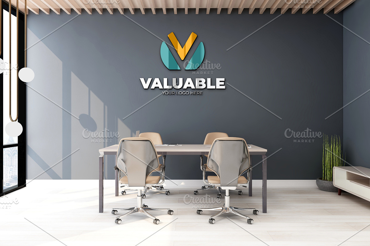 PSD Office Wall Logo Mockup, an Advertising Mockup by Ayy (Photo 4 of 23)