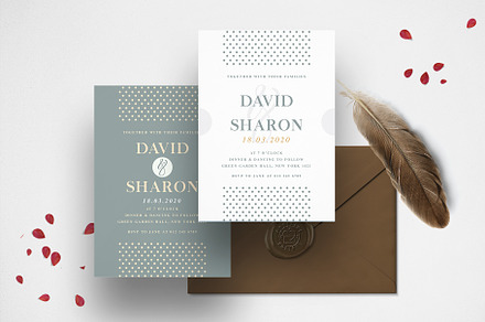 Minimal Dot Wedding Invitation