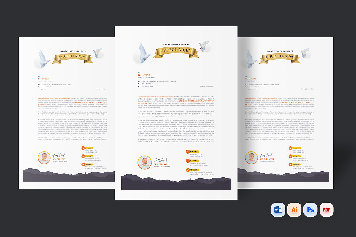 Church Letterhead, a Stationery Template by iDoodle Studio (Photo 1 of 6)