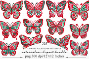 Crochet Valentines Butterfly Png, an Illustration by Designking (Thumbnail 1 of 5)