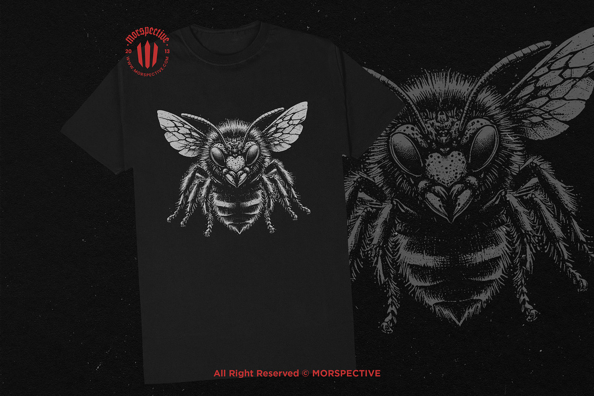 10 Bundle Dark Art Bumble Bee Skull, an Illustration by Morspective (Photo 2 of 7)