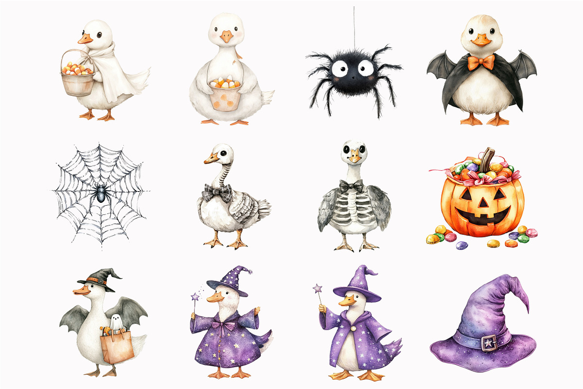 Whimsical Halloween Goose Clipart, an Illustration by Design Market (Photo 3 of 4)