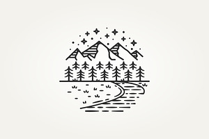 Vintage Mountain Adventure Vector