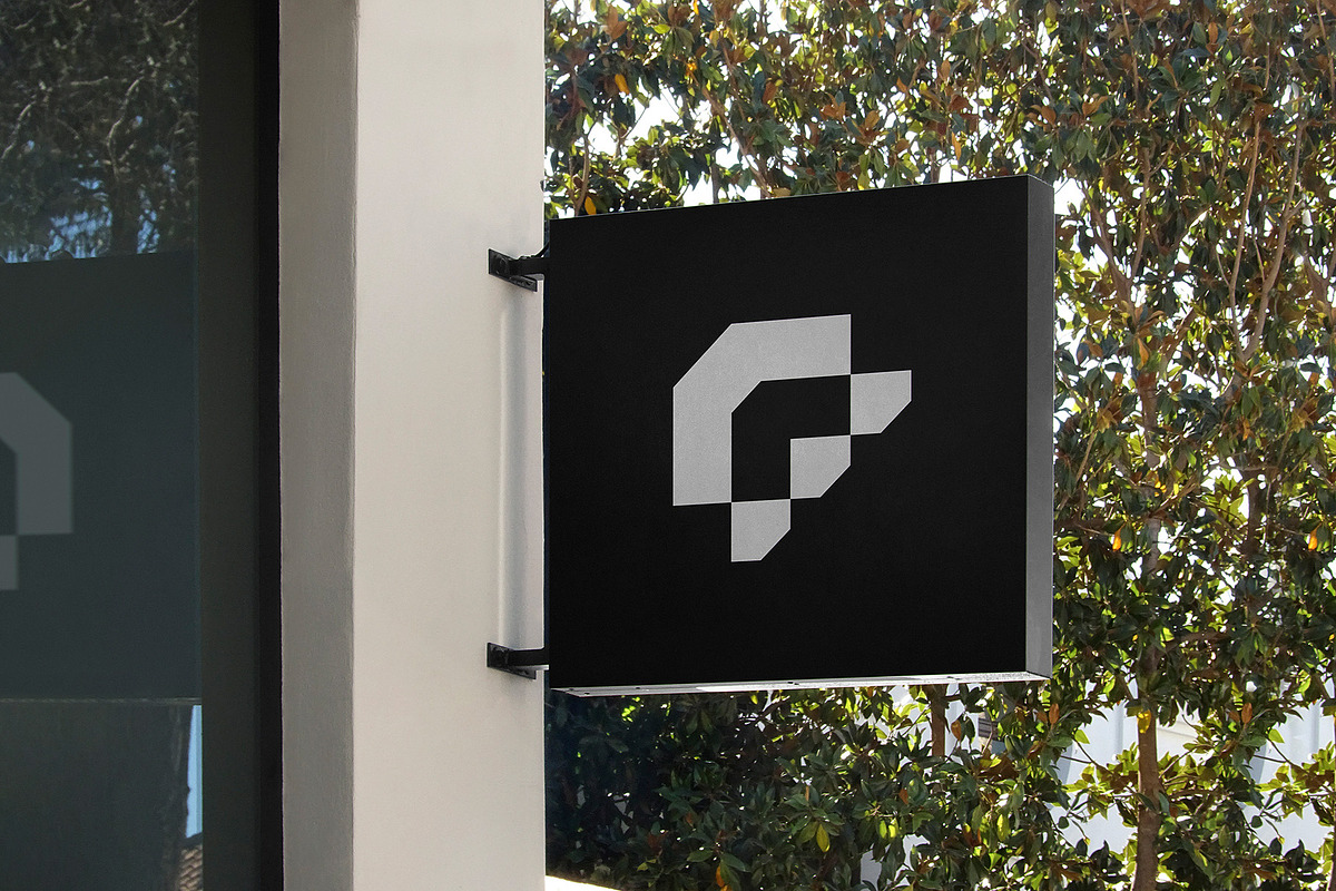 Logo Mockup Modern Black Sign, an Advertising Mockup by Asylab (Photo 2 of 5)