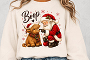 Christmas Santa Boop Highland Cow, a Seasonal Illustration by Canvas Craft (Thumbnail 5 of 6)