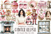 Watercolor Winter Blush Clipart, an Illustration by OK Design (Thumbnail 1 of 5)
