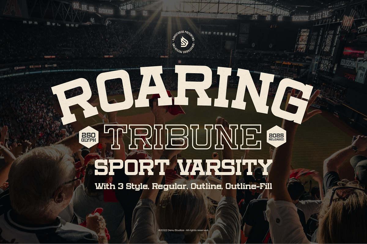 Roaring Tribune | Sport Varsity, a Slab Serif Font by Denustudios (Photo 1 of 12)