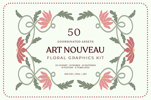 Art Nouveau Floral Graphics Kit