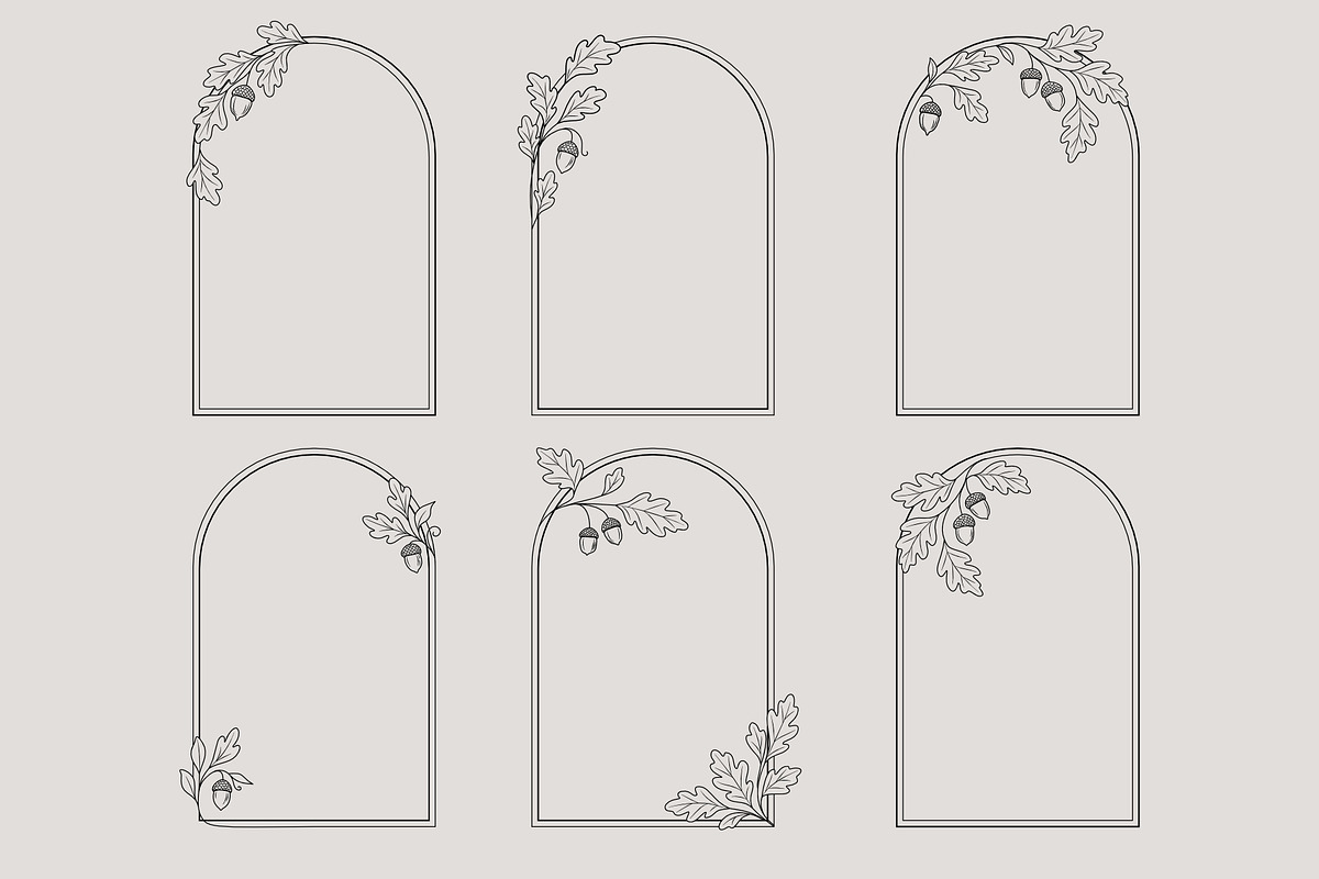 Rustic Oak & Acorn Frames, a Decorative Illustration by moja doodle (Photo 6 of 7)