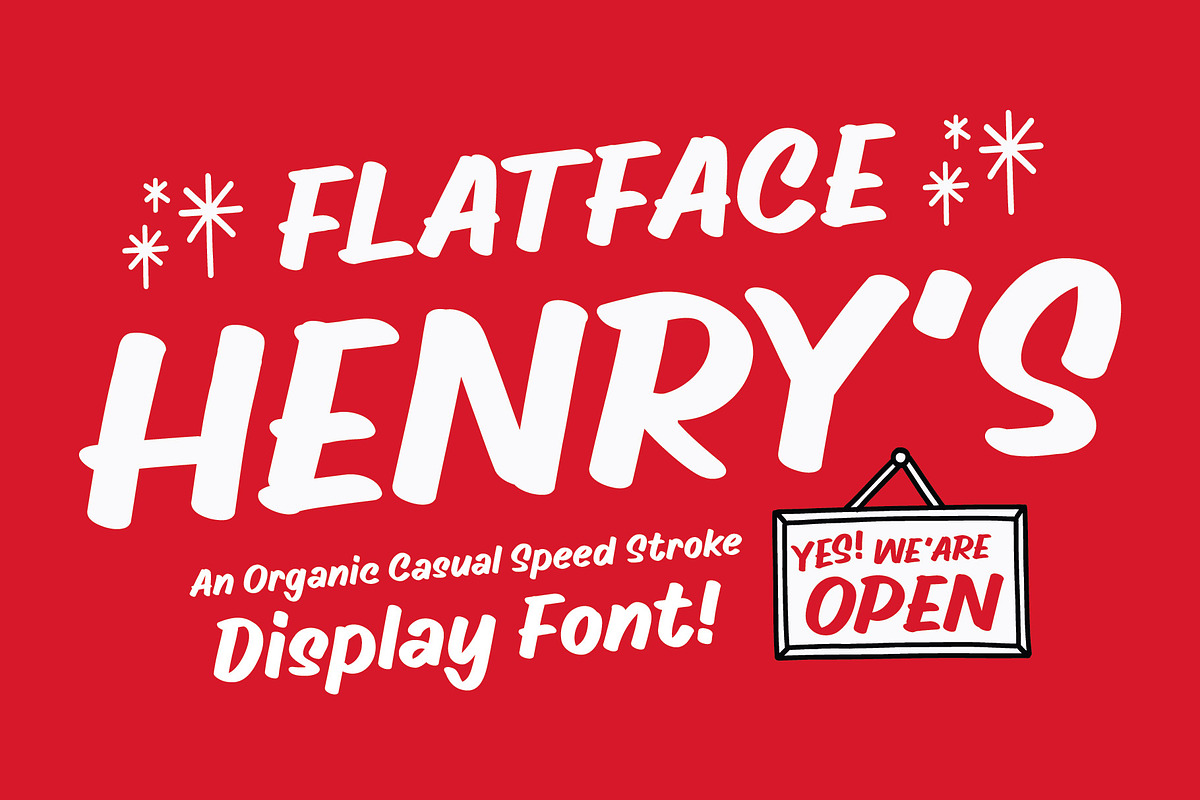 Flatface Henry's, a Handwritten Font by Flatface (Photo 1 of 7)