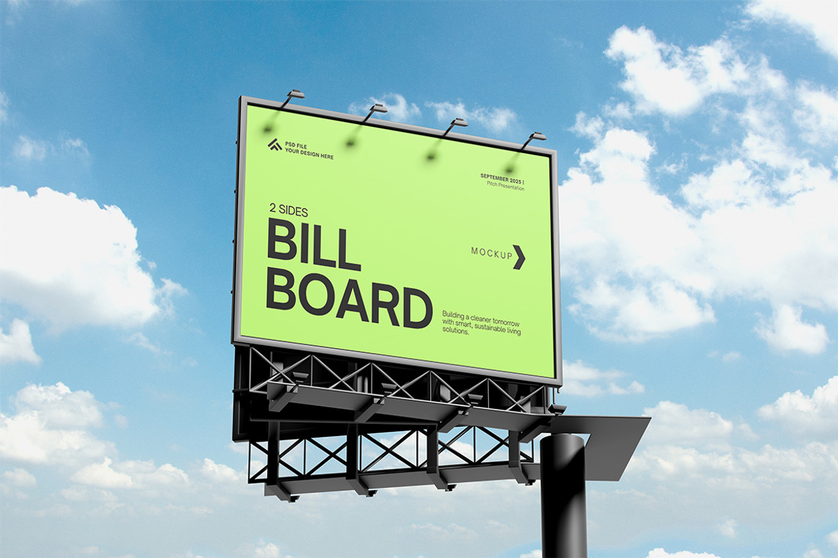 Sides Billboard Mockup, an Advertising Mockup by HanaSaka_Studio (Photo 4 of 5)