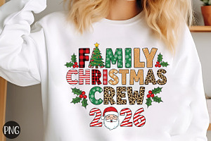 Retro Family Christmas Crew 2026 Png, an Illustration by Libby Wishes