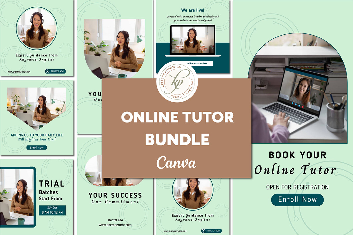 Online Tutoring Canva Templates, a Social Media Template by Branding by Kellsey (Photo 1 of 6)