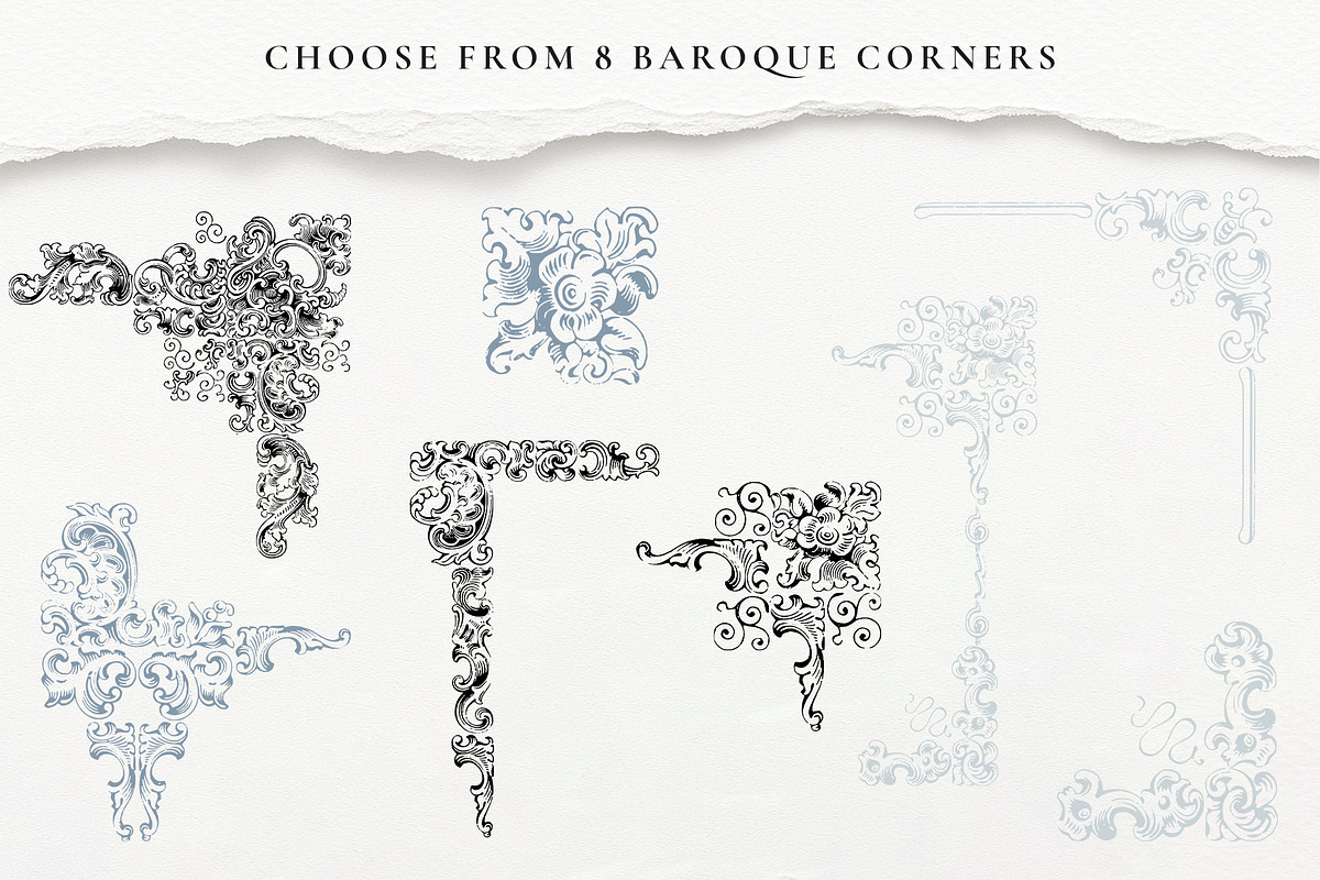 Baroque Border Collection, a Decorative Illustration by AW Studios (Photo 6 of 6)