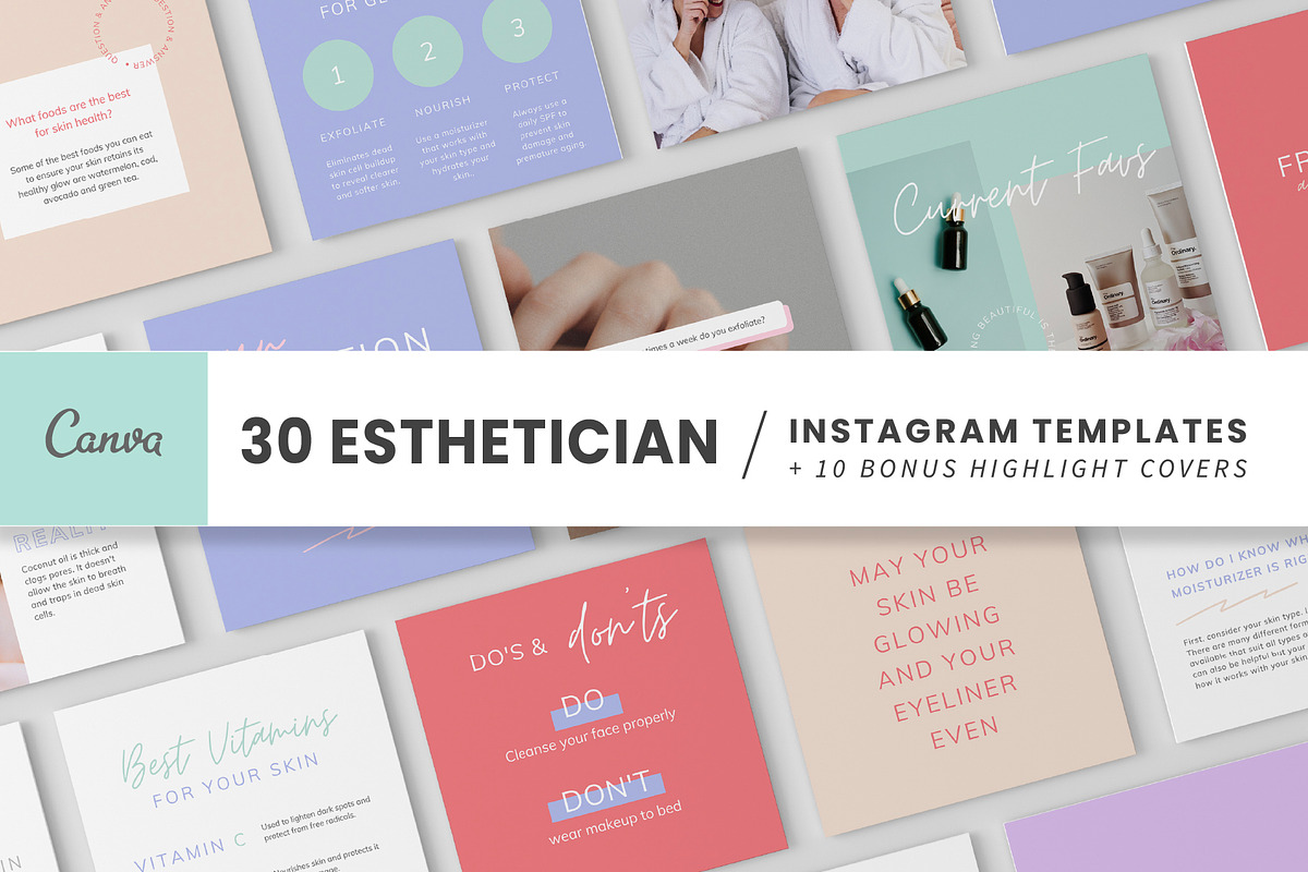 Skincare Instagram Templates, a Social Media Template by Galaxybomb (Photo 1 of 5)