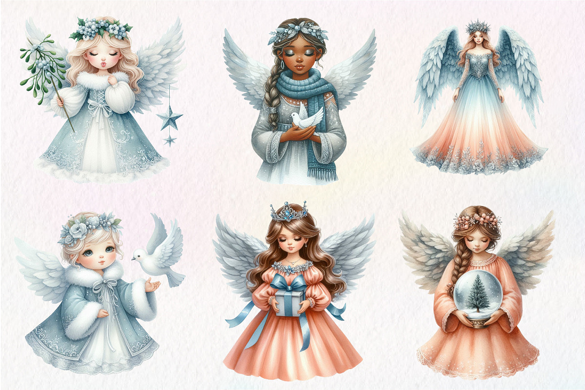Christmas Angel Clipart, an Illustration by CreationArt (Photo 5 of 5)