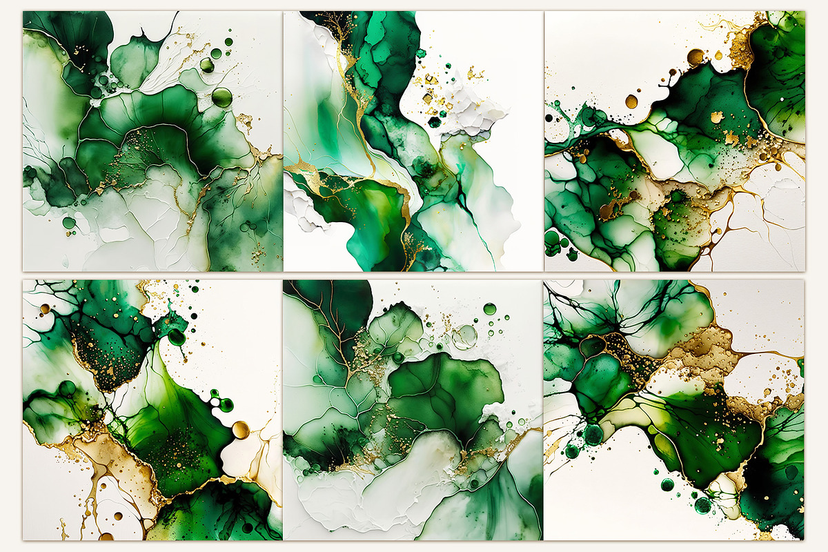 Green Alcohol Ink Backgrounds, a Background Graphic by PixelJungle (Photo 3 of 4)