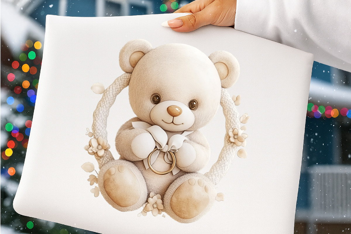 Watercolor Teddy Bear Clipart, an Illustration by SinaCreation (Photo 7 of 11)