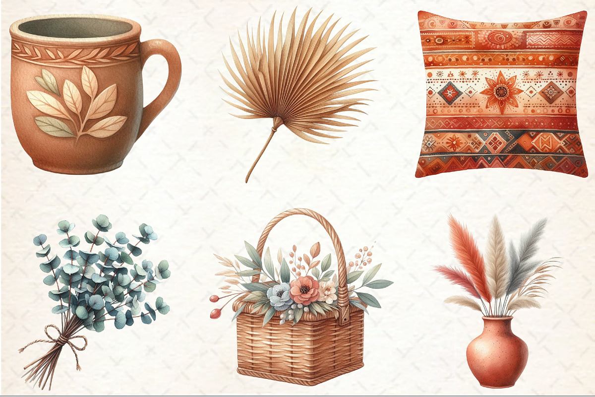 Boho Autumn Aesthetic Clipart, an Illustration by Rose Art (Photo 3 of 5)