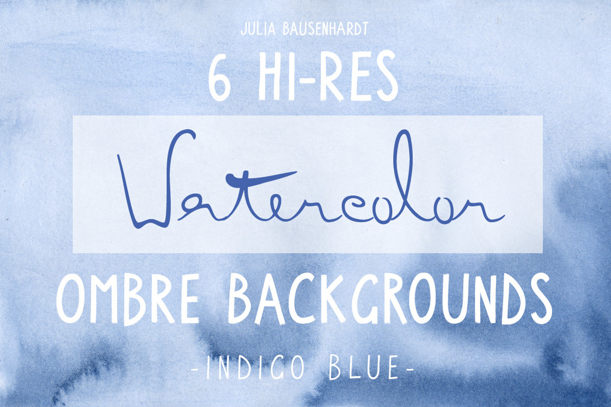 Watercolor Ombre Backgrounds (blue), a Texture Graphic by Julia Bausenhardt (Photo 1 of 2)