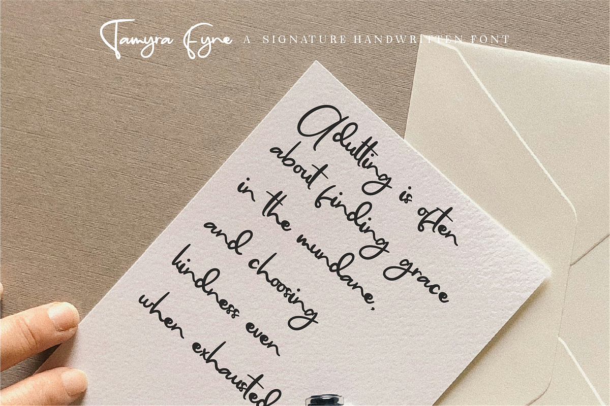 Tamyra Fyne - Bold Handwritten, a Handwritten Font by Indotype Foundry (Photo 7 of 10)
