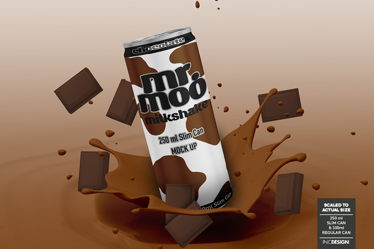 Can Splash Packaging Mock Up, a Product Mockup by INCDesign