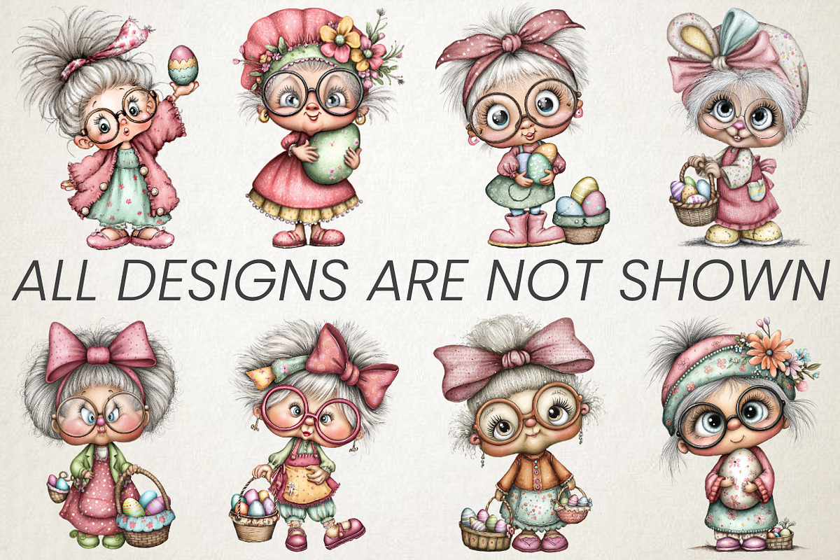 Whimsical Easter Grandma Clipart, an Illustration by RobertsArt (Photo 4 of 6)