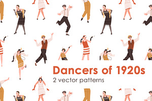 1920s dancers retro seamless pattern, a Pattern Graphic by Good Studio