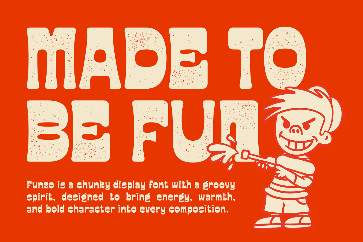 Funzo - Bold Funky Display Sans Font, a Sans Serif Font by Sekyra Lab (Photo 4 of 11)