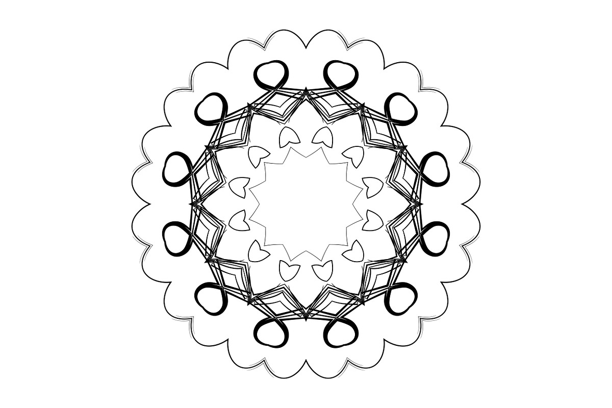 Black and White Mandala Patterns Set, a Decorative Illustration by NJ Himel (Photo 79 of 101)