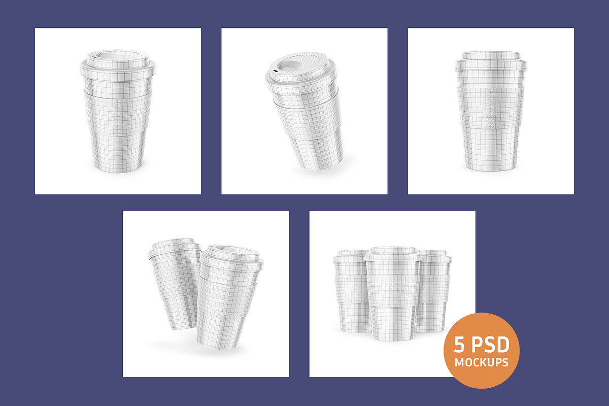 Reusable Coffee Cups Mockup Set, a Cups & Container Mockup by ShooShooShop (Photo 3 of 6)