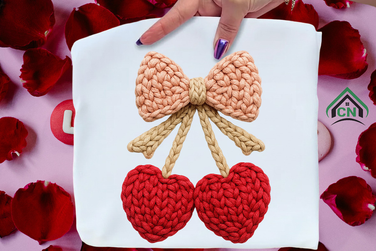 Knitted Valentine Cherry Coquette, an Illustration by Craft Nest (Photo 4 of 6)