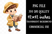 Library Kids Clipart Watercolor Book, an Illustration by Designking (Thumbnail 4 of 4)