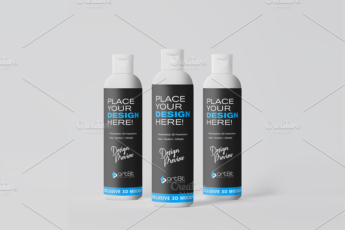 Cosmetic Bottle Mockup Set, a Cups & Container Mockup by artBit Design Studio (Photo 5 of 10)