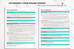 ATS Resume Template In Tiffany Blue