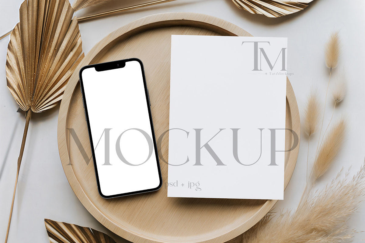5x7 Card and iPhone Mockup, a Product Mockup by TatiMockup (Photo 1 of 5)