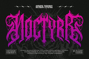 Noctyrr Heavy Metal Gothic Font, a Blackletter Font by Letterara