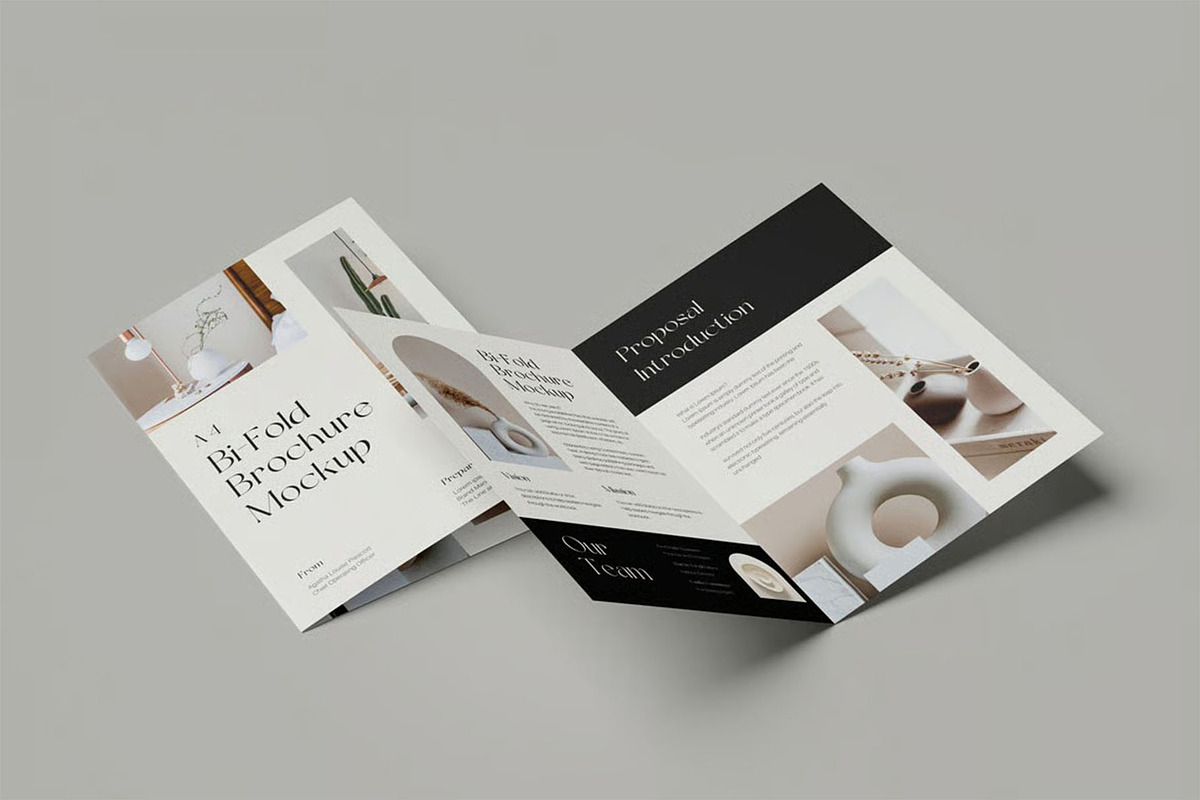 A4 Bi-Fold Brochure Mockup Vol 2, an Advertising Mockup by zpackcreative (Photo 4 of 7)