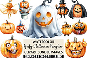 Goofy Halloween Pumpkins PNG Set, an Illustration by Craft Nest (Thumbnail 1 of 4)
