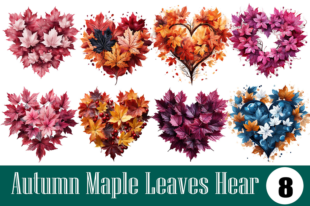 Autumn Maple Leaves Heart, an Illustration by Wow Magic