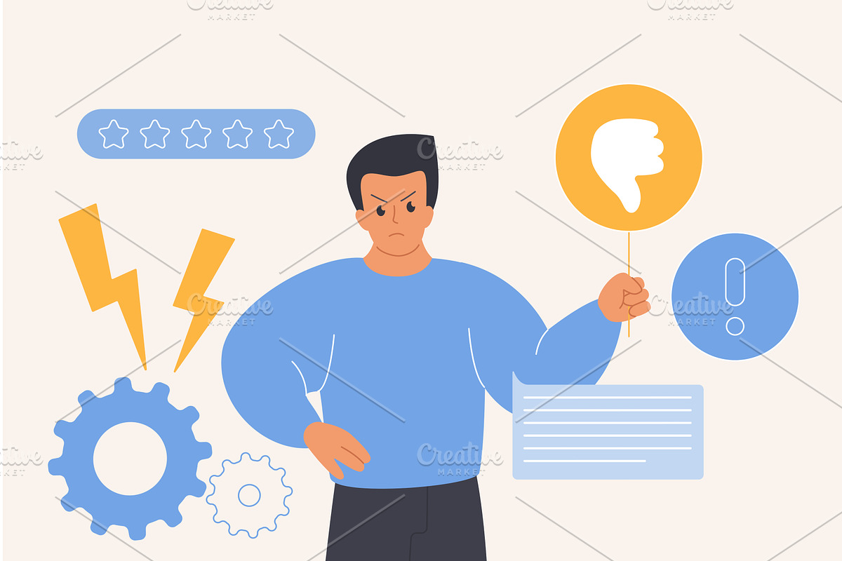 Feedback bad customer experience, an Object Illustration by Lemberg Vector